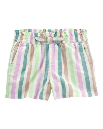 Baby Striped Pull-On Linen Look-Alike Shorts, 