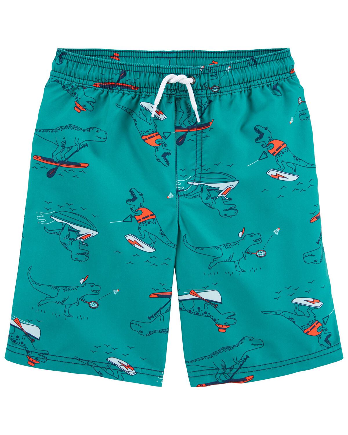 Teal Carter's Dinosaur Swim Trunks