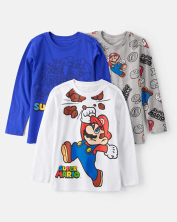 Boys 3-Pack Nintendo Super Mario Long-Sleeve Graphic Tees , 