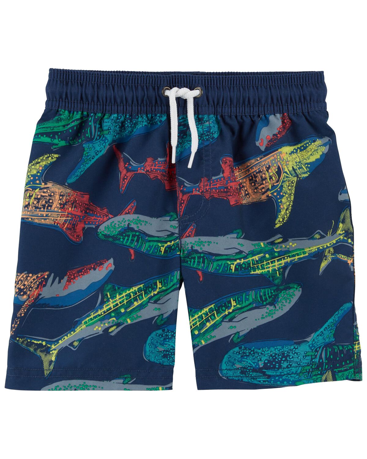 Navy Toddler Shark Swim Trunks