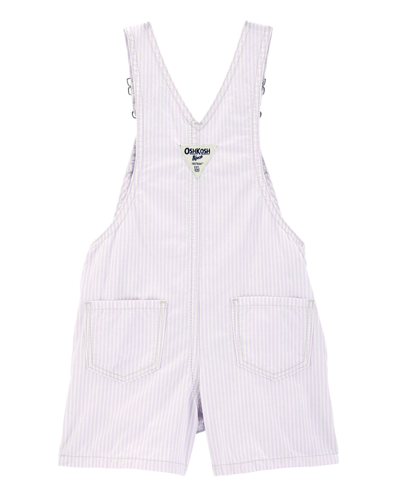 Toddler Girl Floral Striped Shortalls - Purple, image 2 of 4 slides
