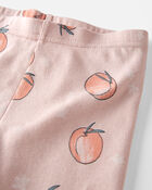 Toddler Organic Cotton Pajamas in Peach Print, image 2 of 5 slides