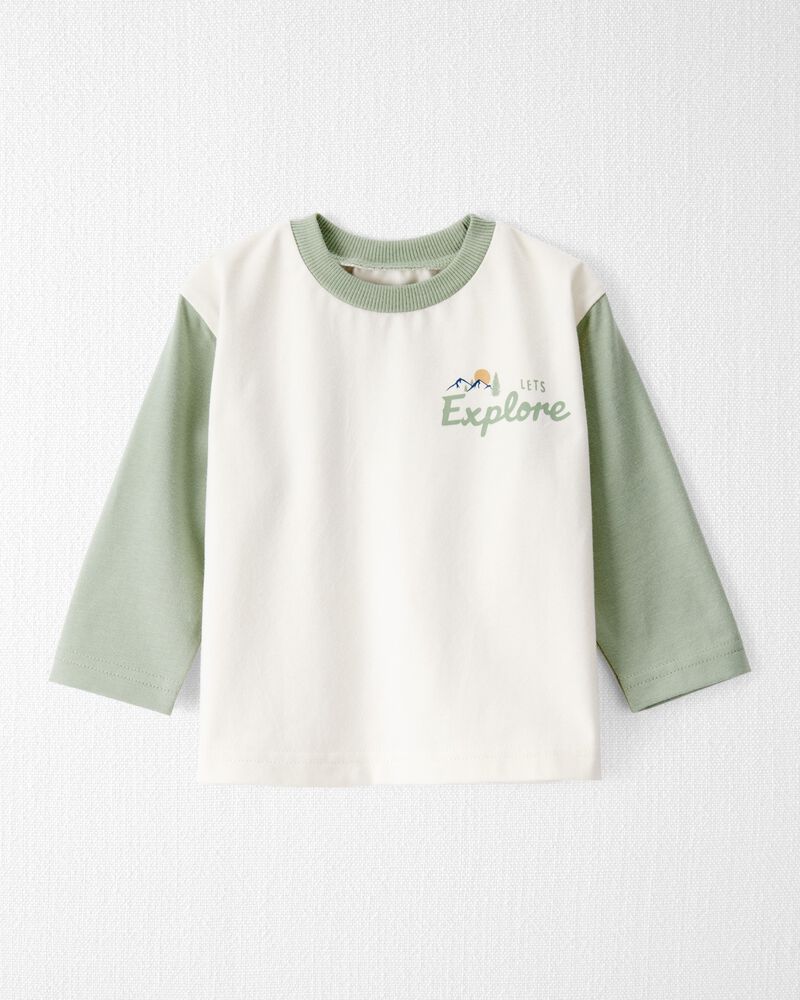 Baby Organic Cotton Let's Explore Long-Sleeve Tee, image 1 of 7 slides