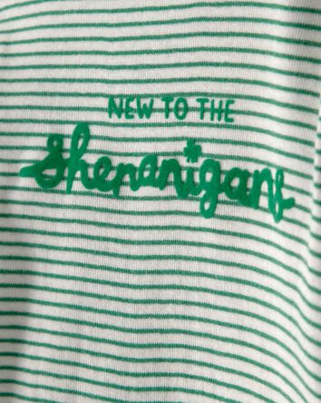 Baby St. Patrick's Day 2-Piece Striped Long-Sleeve Bodysuit & Pant Set - Green/White, 