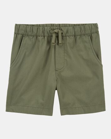 Boys Pull-On Poplin Shorts - Olive, 