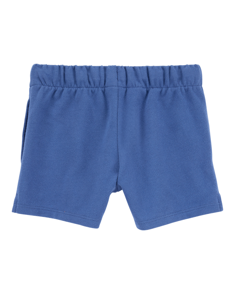 Baby Pull-On French Terry Shorts - Blue, image 2 of 4 slides