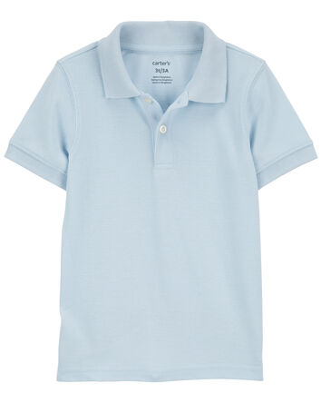 Ribbed Collar Polo Shirt, 