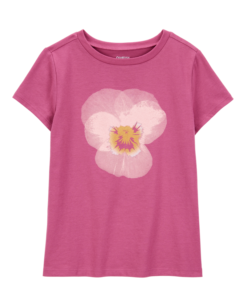 Kid Tropical Flower Short-Sleeve Graphic Tee - Pink, image 1 of 3 slides