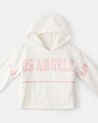 Girls Los Angeles Cotton Long-Sleeve Hoodie - Cream, image 2 of 4 slides