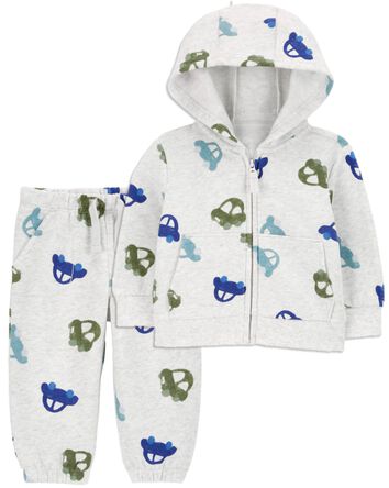 Baby 2-Piece Car Print Hoodie & Jogger Set, 