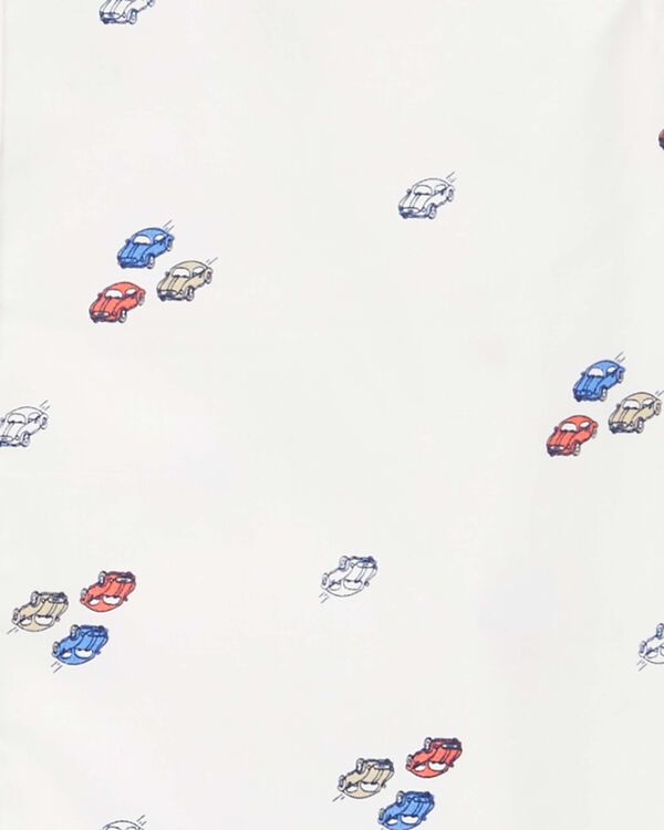 White/Navy Baby 2Piece Car ButtonDown Shirt & Short Set