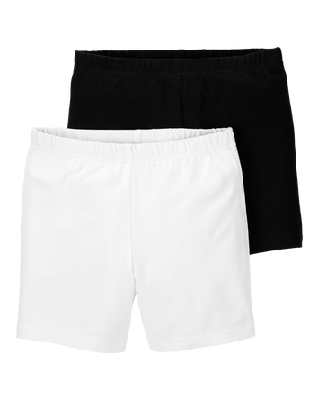 Kid 2-Pack Black/White Bike Shorts, 
