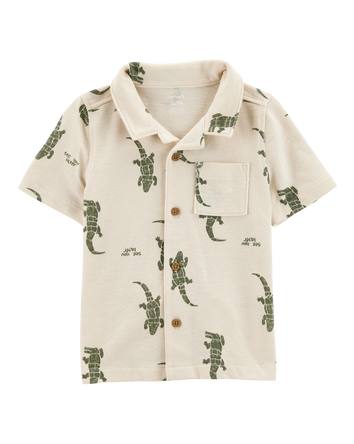 Toddler Alligator Button-Down Shirt, 