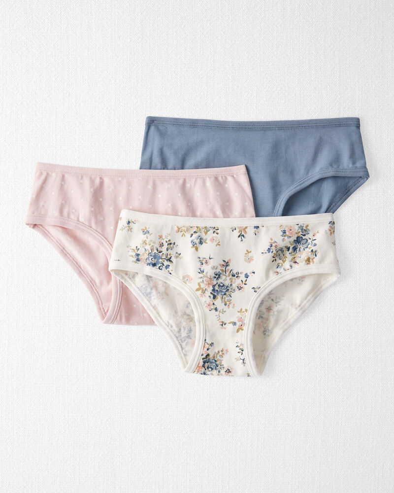 Girls 3-Pack Organic Cotton Underwear, image 1 of 4 slides