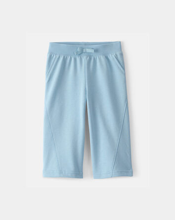 Baby Girl French Terry Wide-Leg Active Pants - Blue, 