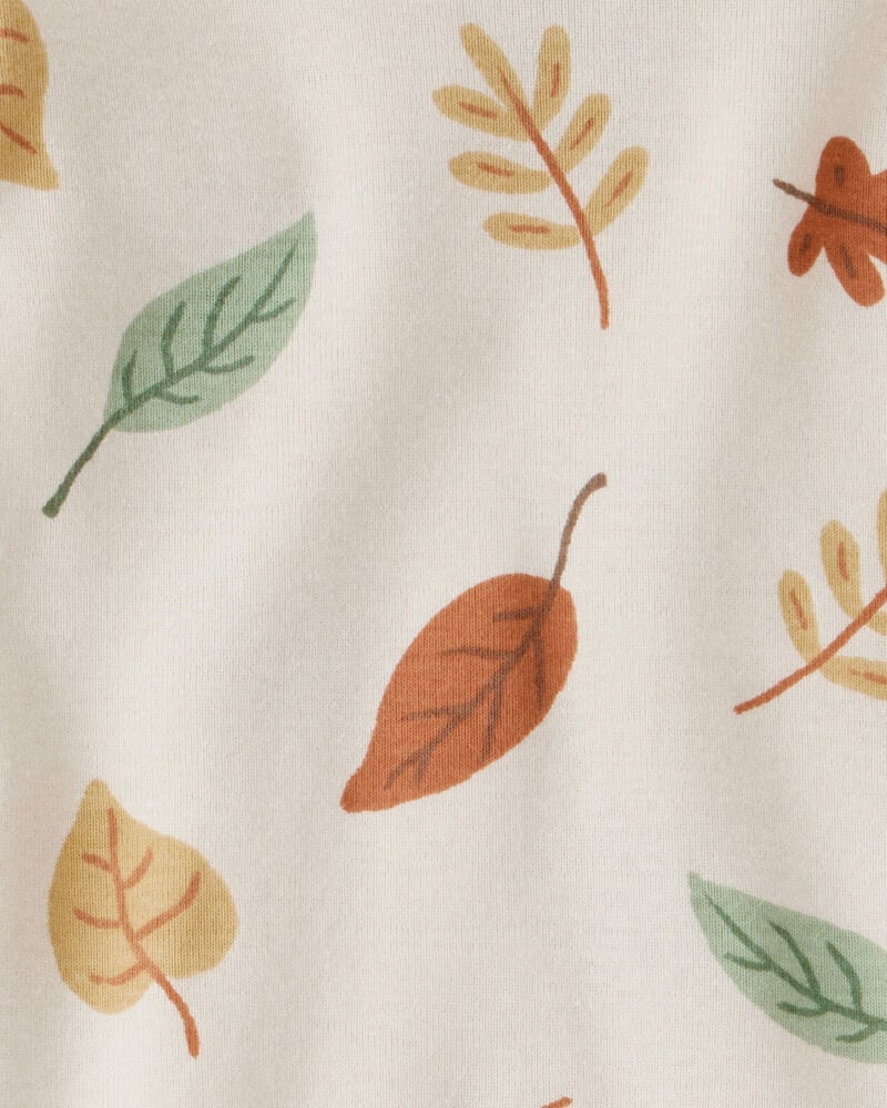 Baby Organic Cotton Pajamas in Autumn Leaves Print, image 3 of 5 slides