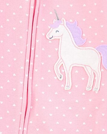 Toddler Girl Unicorn Snug Fit Cotton Footie 1-Piece Pajamas - Pink, 