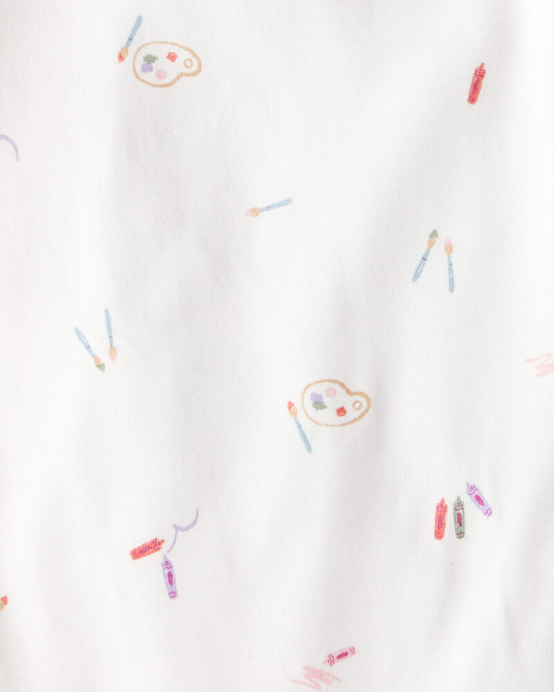 Baby Girl Paint Print PurelySoft Long-Sleeve Multipack Bodysuits - White/Purple, image 5 of 7 slides