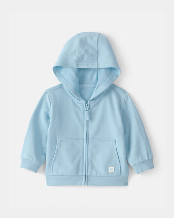 Baby French Terry Zip-Up Hoodie - Blue, 