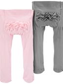 Pink/Grey - Baby 2-Pack Tights