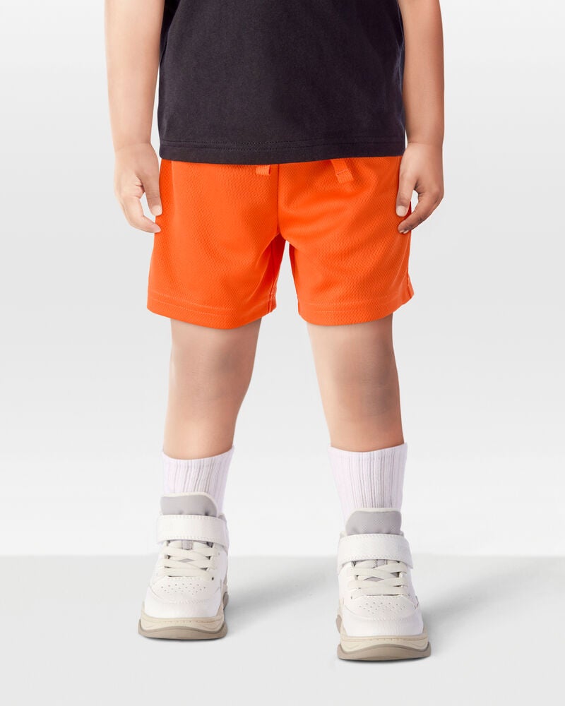 Toddler Active Mesh Shorts - Orange, image 2 of 6 slides