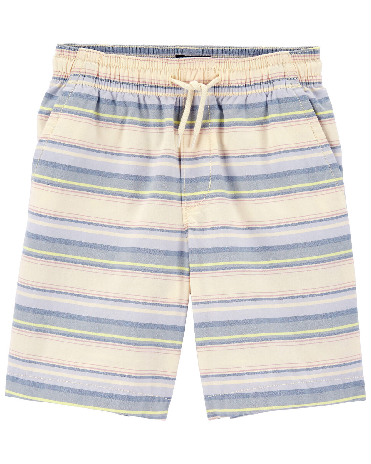 Kid Baja Striped Drawstring Canvas Shorts