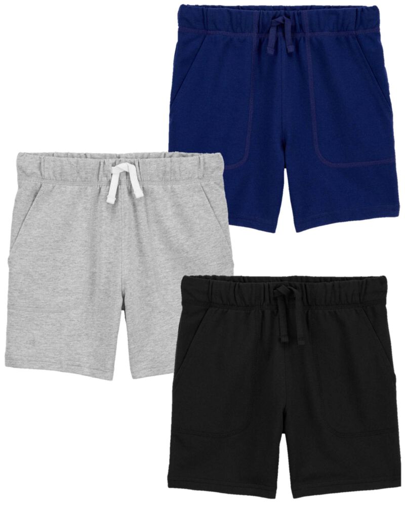 Kid 3-Pack Pull-On Cotton Shorts, image 1 of 1 slides