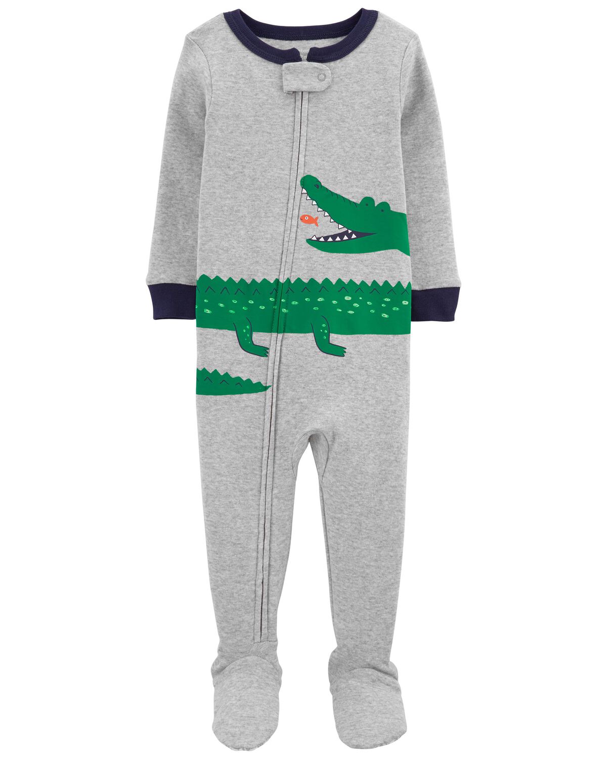 Green Baby 1Piece Alligator 100 Snug Fit Cotton Footie PJs