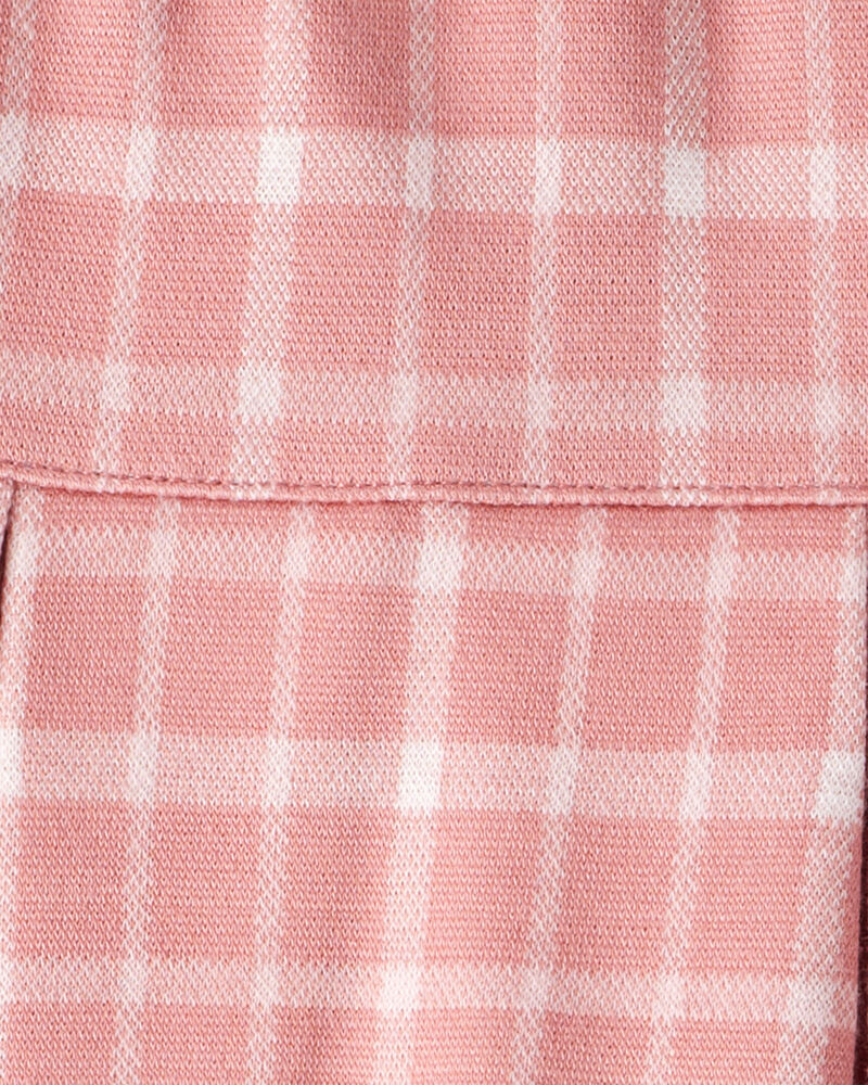 Kid Plaid Pleated Pull-On Skort - Pink, image 3 of 4 slides
