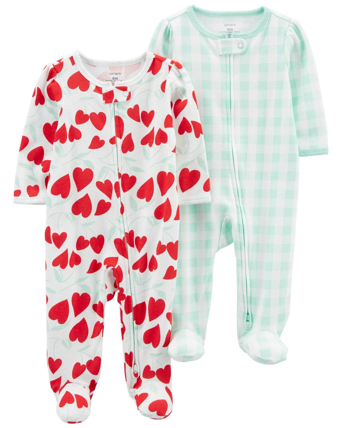 Multi Baby 2Pack 2Way Zip Footie Sleep & Play Pajamas