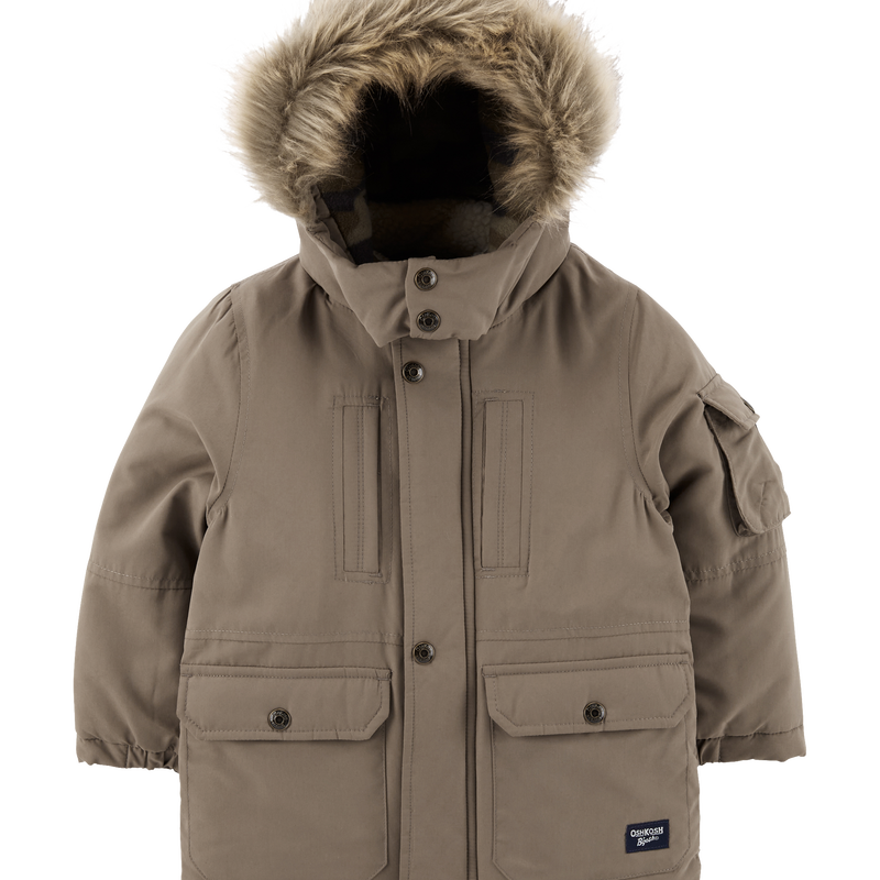 Boys parka with fur hood store