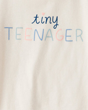 Toddler Girl 'Tiny Teenager' Short-Sleeve Graphic Tee - Cream, 