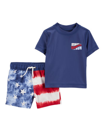 Baby 2-Piece Fourth of July Rashguard Set, 