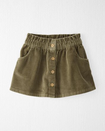 Toddler Organic Cotton Corduroy Button-Front Skirt, 