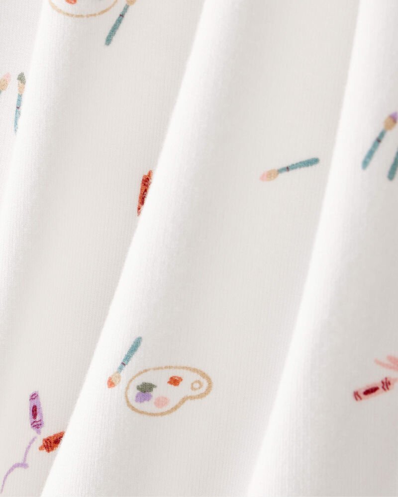 Baby Girl Paint Print PurelySoft Pull-On Pants - White/Purple, image 3 of 7 slides