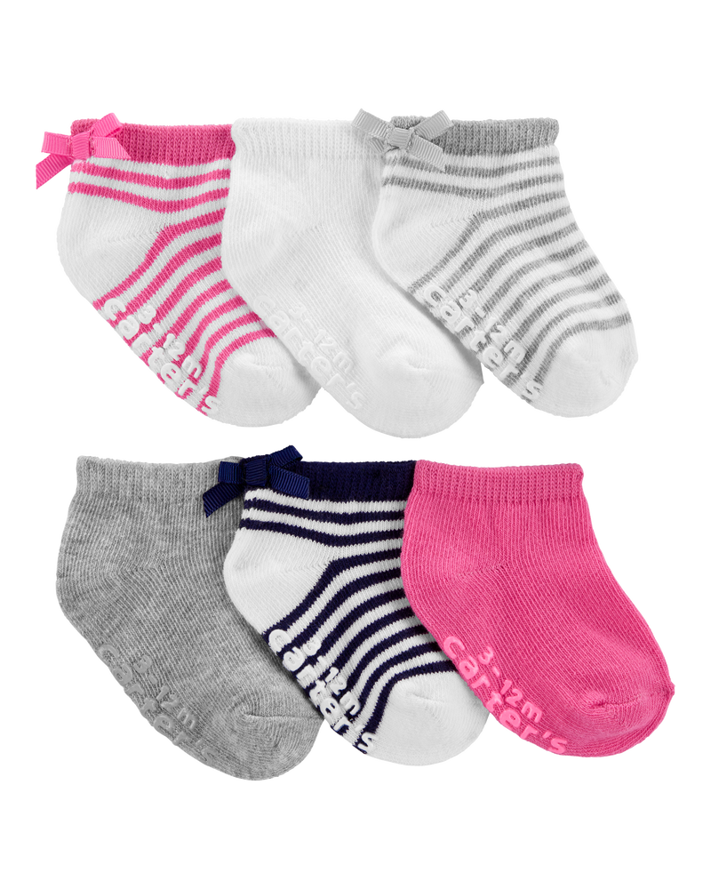 Toddler 6-Pack No-Show Socks, image 1 of 2 slides