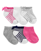Toddler 6-Pack No-Show Socks, image 1 of 2 slides