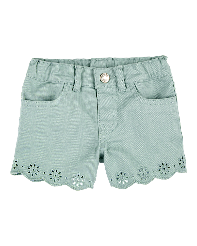 Toddler Iconic Eyelet Short - Green, image 1 of 5 slides