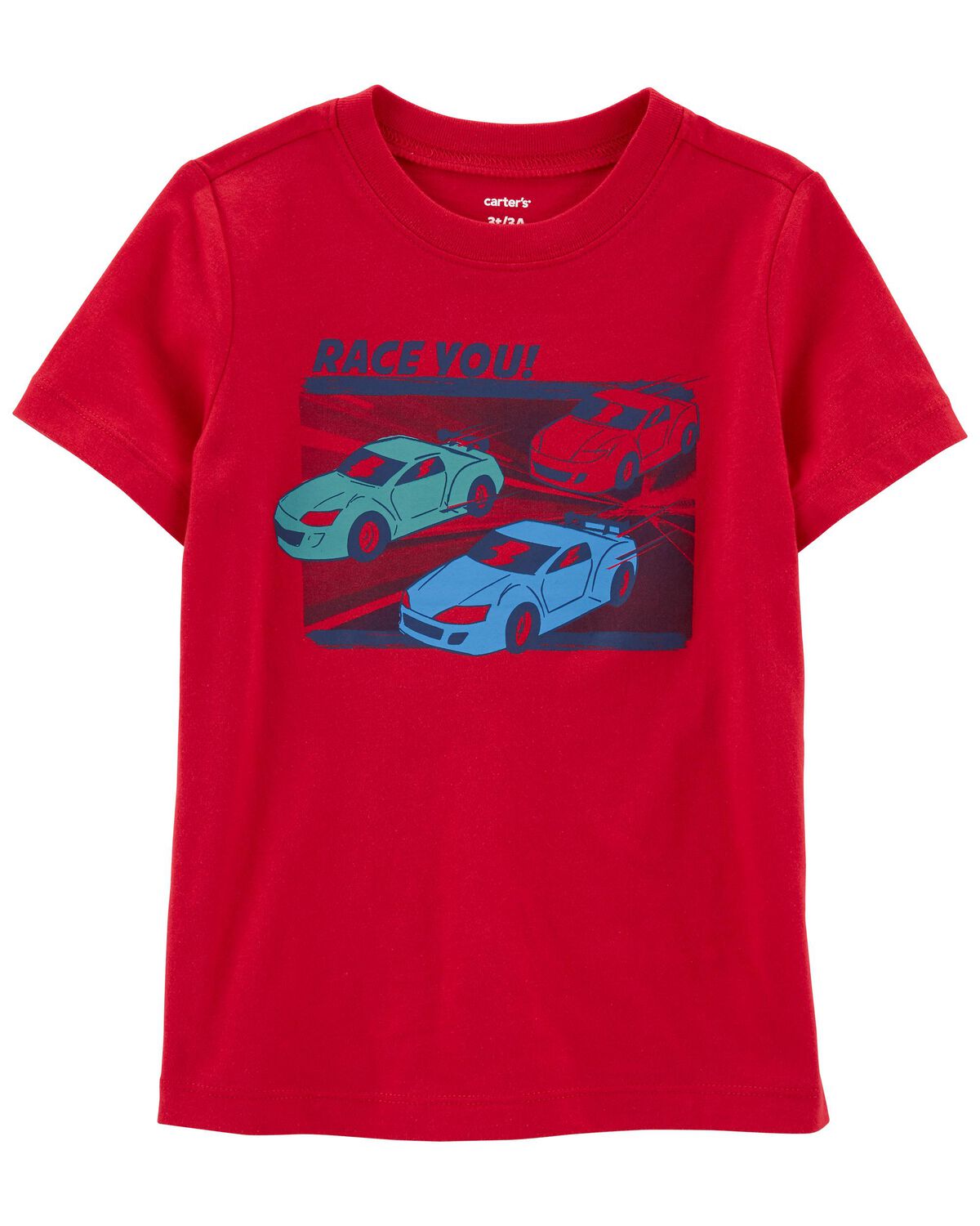 Red Toddler Race You Car Graphic Tee