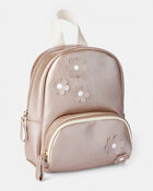 Girls Floral Mini Backpack - Metallic Rose Gold, image 1 of 2 slides