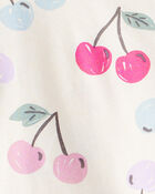 Toddler Girl Cherry Print Short-Sleeve Peplum Top - White, image 2 of 3 slides