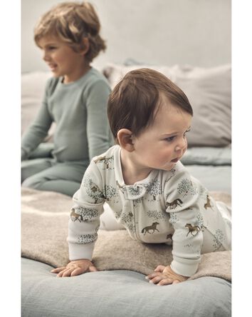 Organic Cotton Sleep & Play Pajamas in Wild Horses, 