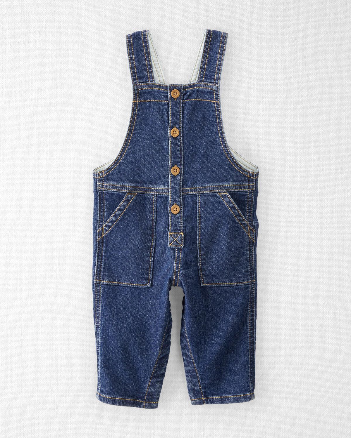 Medium Wash Baby Baby Denim Overalls Made With Organic Cotton