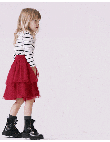 Toddler Girl Avenue Twirl&trade; Tiered Midi with Tulle - Red, 