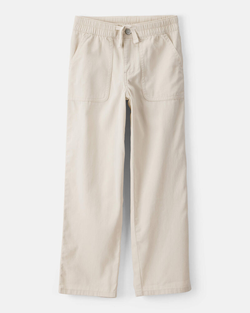 Girls Cotton Wide-Leg Pants - Cream, image 1 of 4 slides