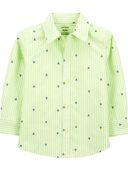 Green - Toddler Sailboat Button-Down Shirt