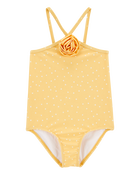 Toddler Girl 1-Piece Polka Dot Swimsuit - Gold, image 1 of 4 slides