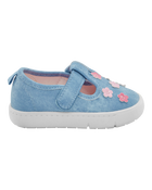 Every Step® First Walker Floral Denim Sneakers - Blue, image 2 of 7 slides