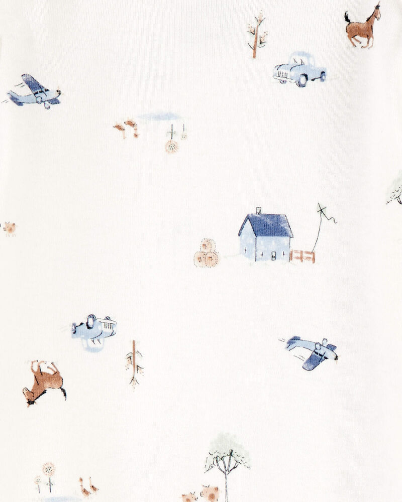 Baby 2-Pack Sleeper Gowns - Blue/White, image 4 of 7 slides