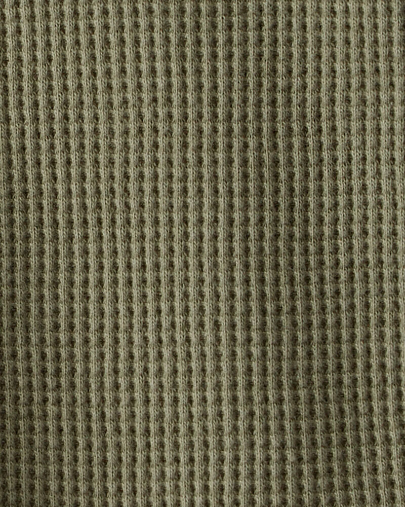 Baby Boy Long-Sleeve Waffle Knit Utility Shirt - Green, image 3 of 4 slides